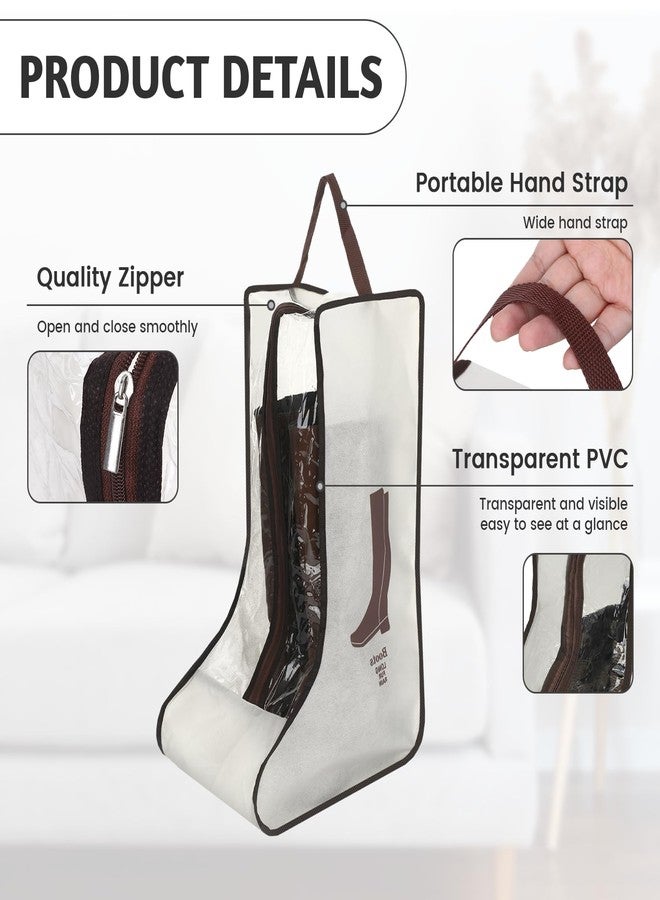 Hoohnnaa 2 Pcs Clear Boot Storage Bag,Plastic Tall Boot Bag,Shoe Bags for Travel,Clear Shoe Bags for Tall Boot Storage,Boot Bags for Cowboy Boots,Waterproof & Dustproof Boot Bags for Travel,Boot Bag Equestrian - Image 3